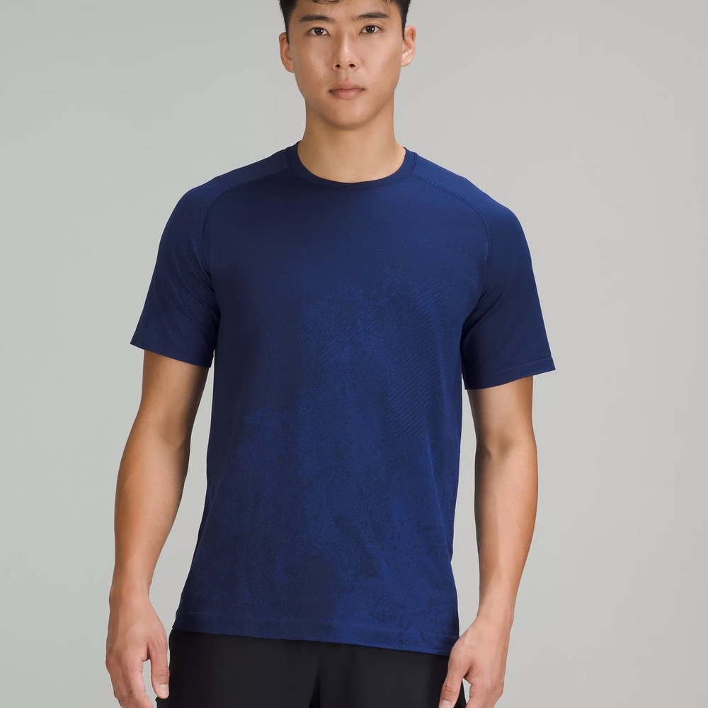 Lululemon Metal‎ Vent Blue Short Sleeve T-Shirt Mens Size XXL Tee Athletic Run